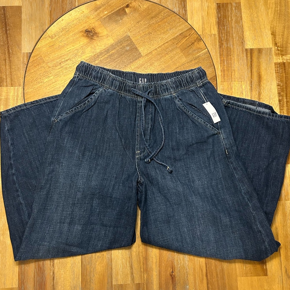 GAP Women's Relaxed Fit Drawstring Navy Jeans